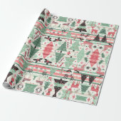 Skandinavische Weihnachtsfeiertage-Muster Geschenkpapier (Ungerollt)