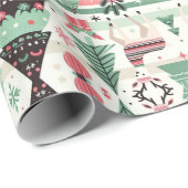 Skandinavische Weihnachtsfeiertage-Muster Geschenkpapier (Rolleneckpunkt)