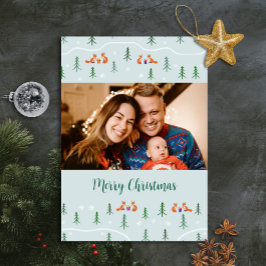 Skandinavische Weihnachtsfüchse im Foto Feiertagskarte