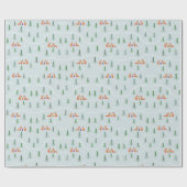 Skandinavische Weihnachtsfüchse im Schneewald Geschenkpapier (Flach)