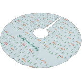 Skandinavische Weihnachtsfüchse im Schneewald Polyester Weihnachtsbaumdecke (Schrägansicht)