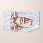 Skandinavische Weihnachtsgnome Red Berries Badhandtuch Set (Handtuch)