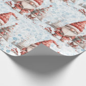 Skandinavische Weihnachtsgnome Red Berries Geschenkpapier (Ecke)