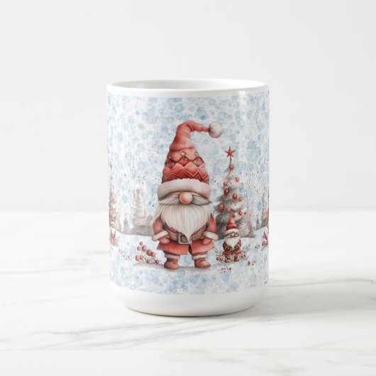 Skandinavische Weihnachtsgnome Red Berries Kaffeetasse (Mittel)