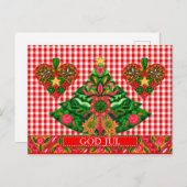 Skandinavische Weihnachtsgrüße mit benutzerdefinie Feiertagspostkarte (Vorne/Hinten)