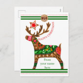 Skandinavische Weihnachtsgrüße mit Sondertext Hol Feiertagspostkarte (Vorne/Hinten)