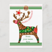 Skandinavische Weihnachtsgrüße mit Sondertext Hol Feiertagspostkarte (Vorderseite)