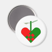 Skandinavische Weihnachtsherzen Magnet (Vorderseite/Rückseite)
