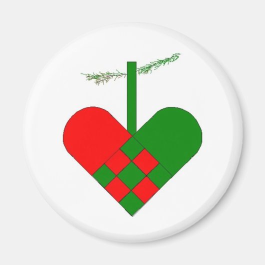 Skandinavische Weihnachtsherzen Magnet (Vorne)