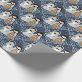 Skandinavische Weihnachtskrippe Geschenkpapier (Ecke)