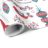 skandinavische Weihnachtskunst Geschenkpapier (Rolleneckpunkt)