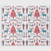 skandinavische Weihnachtskunst  Geschenkpapier (Flach)