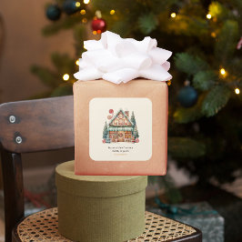 Skandinavische Weihnachtsmagie Quadratischer Aufkleber