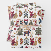 Skandinavische Weihnachtsrinder Geschenkpapier Set (Beispiel)