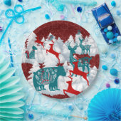 Skandinavische Weihnachtsscheibe Pappteller (Party)