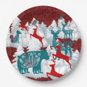 Skandinavische Weihnachtsscheibe Pappteller (Vorderseite)