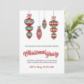 Skandinavische Weihnachtsschmuck-Party Einladung (Stehend Vorderseite)