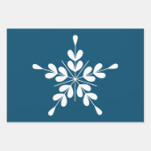 Skandinavische Weihnachtssterne, weiß blau Geschenkpapier Set (Vorderseite 3)