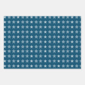 Skandinavische Weihnachtssterne, weiß blau Geschenkpapier Set (Vorderseite 2)