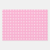Skandinavische Weihnachtssterne weiß pink Geschenkpapier Set (Vorderseite 2)