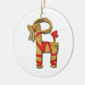 Skandinavische Weihnachtsstroh-Weihnachten-Ziege Keramik Ornament (Links)
