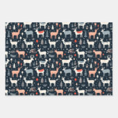 skandinavische Weihnachtstiere Geschenkpapier Set (Vorderseite 3)