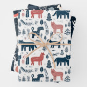 skandinavische Weihnachtstiere Geschenkpapier Set (Beispiel)