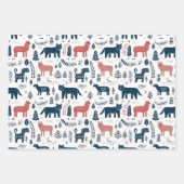 skandinavische Weihnachtstiere Geschenkpapier Set (Vorderseite)