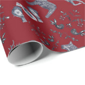Skandinavische Weihnachtsvolkskunst Geschenkpapier (Rolleneckpunkt)