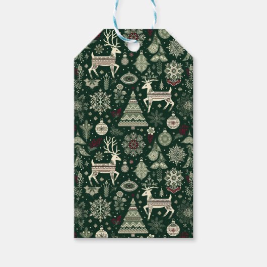 Skandinavische Weihnachtszeit Geschenkanhänger (Vorderseite)