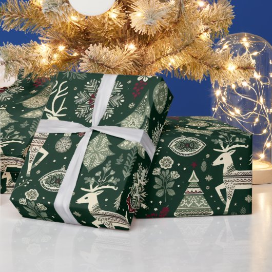 Skandinavische Weihnachtszeit Geschenkpapier (Feiertage)