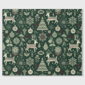 Skandinavische Weihnachtszeit Geschenkpapier (Flach)