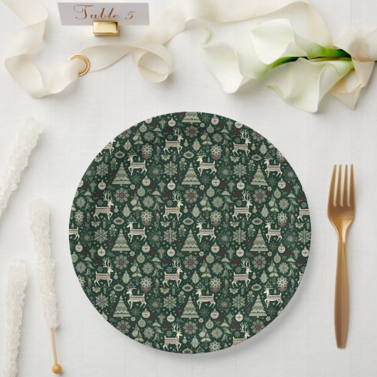 Skandinavische Weihnachtszeit Pappteller (Hochzeit)