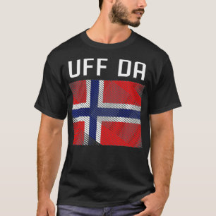 Skandinavische Wikinger norwegische Flagge Uff Da T-Shirt