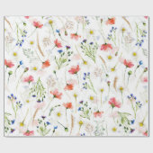 Skandinavische Wildblumen Meadow Geschenkpapier (Flach)
