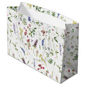 Skandinavische Wildblumen Meadow Große Geschenktüte (Rückseite Schrägansicht)