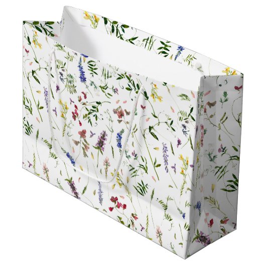 Skandinavische Wildblumen Meadow Große Geschenktüte (Vorderseite Schrägansicht)