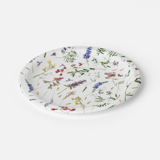 Skandinavische Wildblumen Meadow Pappteller (Schrägansicht)