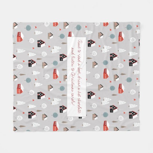 Skandinavische Winterferien - Normale Muster Fleecedecke (Vorderseite (Horizontal))