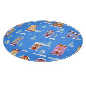 Skandinavische Winterhäuser - Schneemuster Schneidebrett (Ecke)