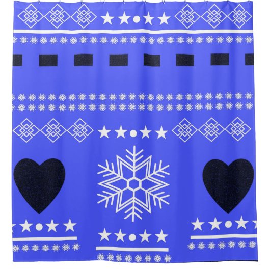Skandinavische Winterlandschaft Duschvorhang (Vorderseite)