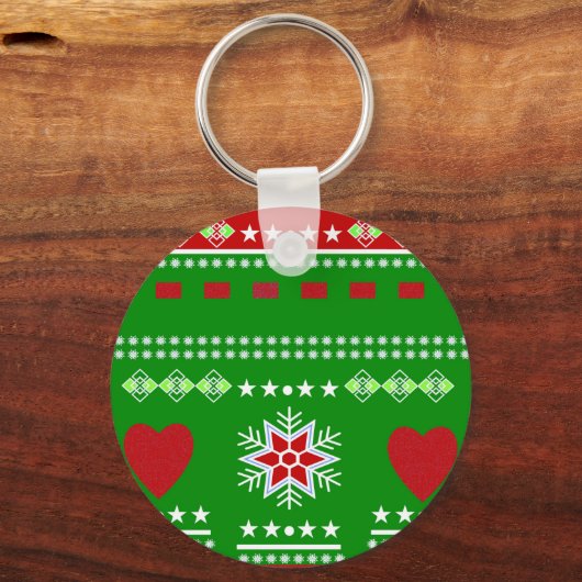 Skandinavische Winterlandschaft Schlüsselanhänger (Vorderseite)