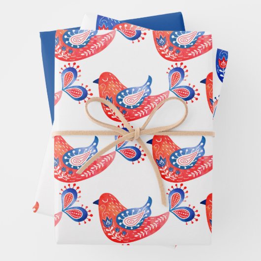 Skandinavische Wrapping Paper Sheets Geschenkpapier Set (Beispiel)