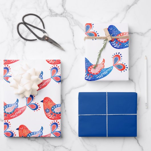 Skandinavische Wrapping Paper Sheets Geschenkpapier Set (Vorderseite)