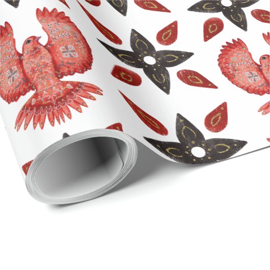 Skandinavischer Adler und Kaleidoskop-Muster Geschenkpapier (Rolleneckpunkt)