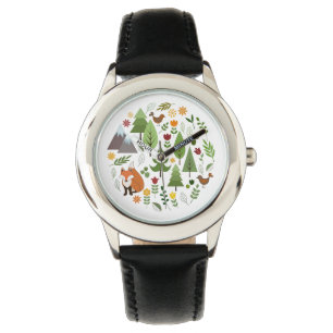 Skandinavischer Art-Illustrations-Kreis Armbanduhr