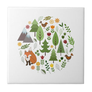 Skandinavischer Art-Illustrations-Kreis Fliese