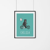 Skandinavischer Bär auf dem Bike Minimalistisch Pe Poster