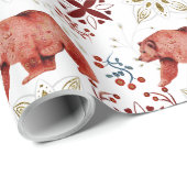 Skandinavischer Bär und Kaleidoskop-Muster Geschenkpapier (Rolleneckpunkt)