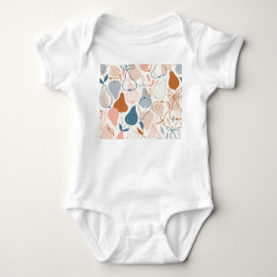 Skandinavischer Birnen-Druck: Vintage-Fruchtmuster Baby Strampler